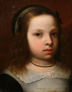 17th CENTURY FRENCH OLD MASTER OIL CANVAS PORTRAIT OF A YOUNG GIRL