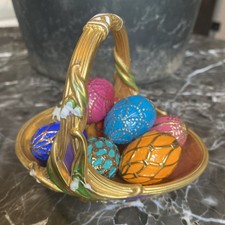 Vintage Franklin Mint House of Faberge Spring Eierkorb, 24kt Vergoldung