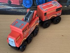 Authentic Fisher-Price Wood Thomas Train Factory Error 6 Wheel Flynn Tender