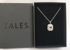 ZALES STERLING SILVER 18" NECKLACE WITH CZ PENDANT