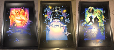 Drew Struzan, Star Wars Trilogie, offizielles Siebdruck-Kunstdruck-Set