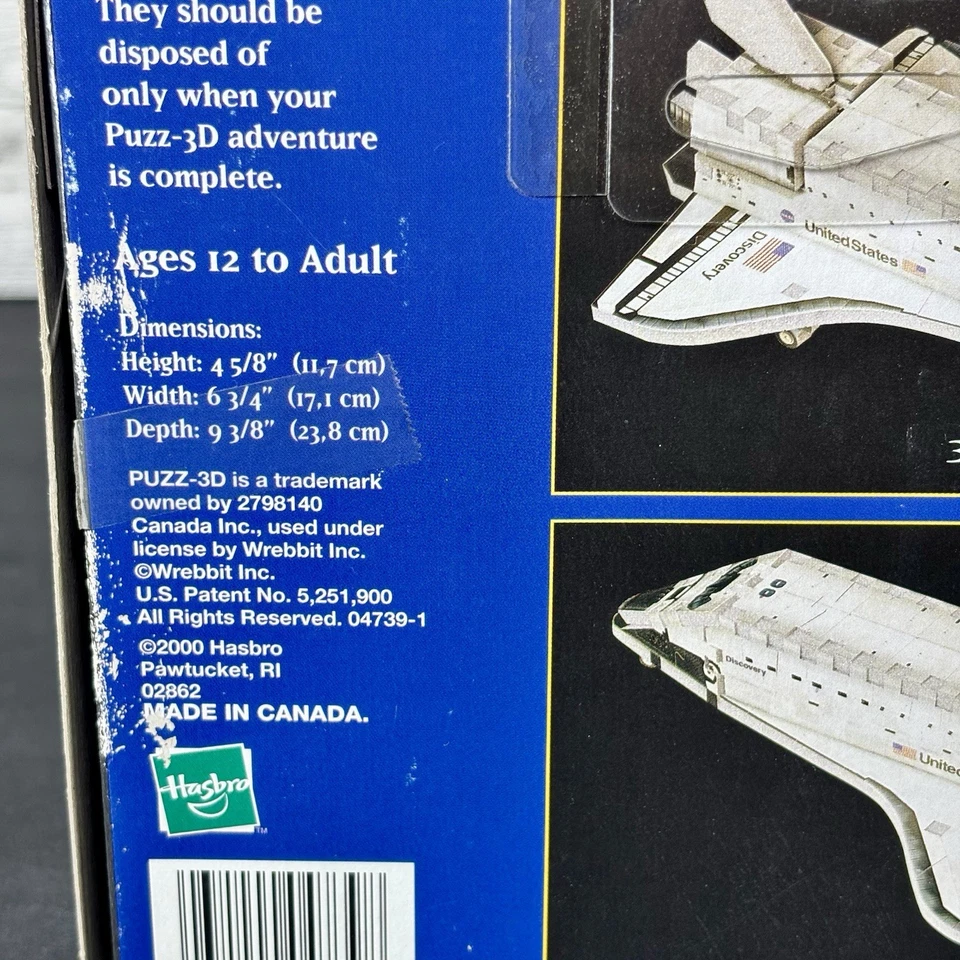 Vintage Space Shuttle Discovery 3D Mini Jigsaw Puzzle Made by Wrebbit Puzz-3D - Image 4 of 4