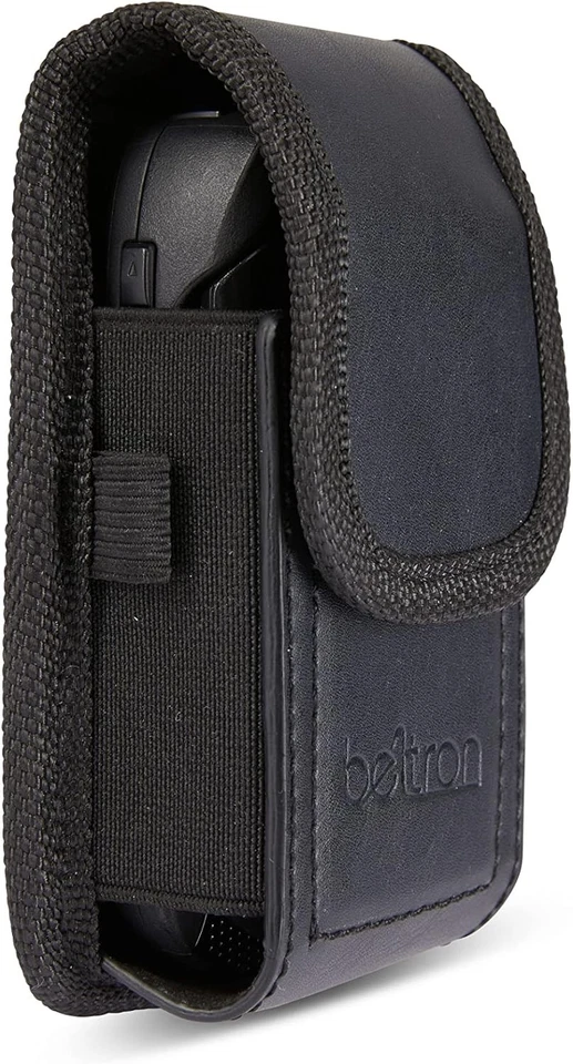 Universal Flip Phone Case, BELTRON Leather Vertical Pouch for TCL Black  - Image 2 of 4
