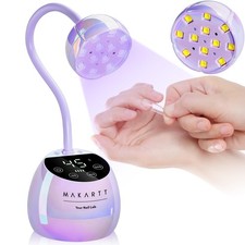 Makartt UV LED Nail Lamp Gooseneck - 39W Cordless USB Gel Nail Light Curing