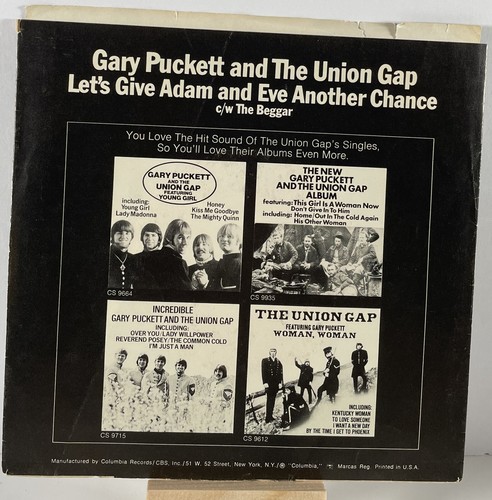 GARY PUCKETT & THE UNION GAP 45 RPM LET'S GIVE ADAM AND EVE ANOTHER CHANCE—VG+ - Imagen 2 de 5