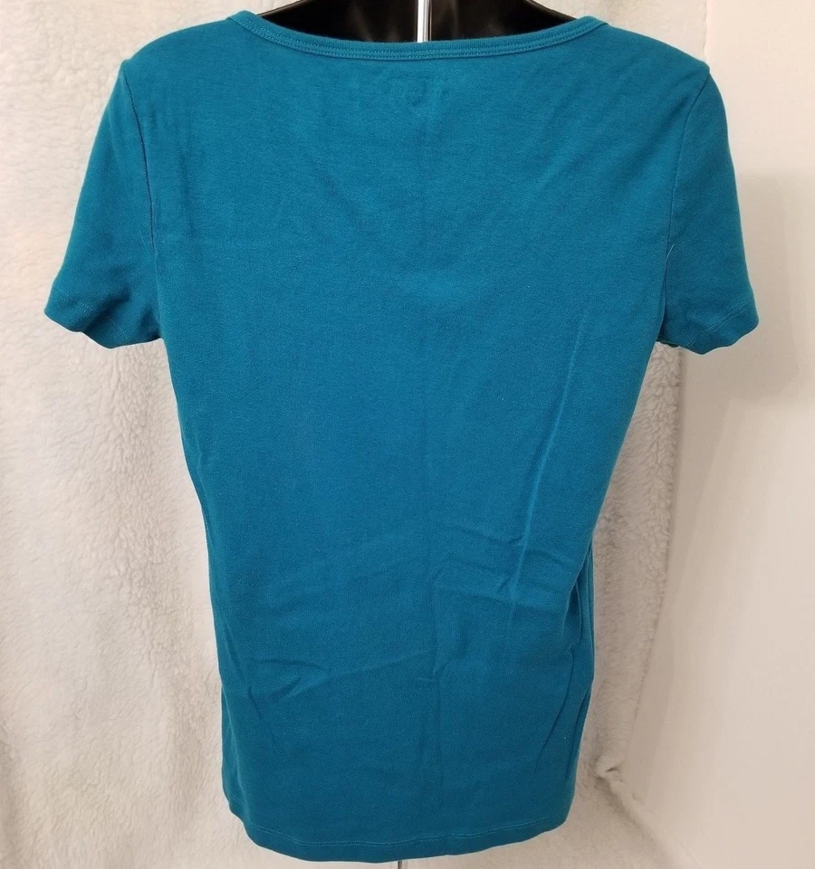 Attention Womens Shirt Top Blouse Size L Large Bluish Green - Image 3 of 3