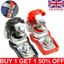 2x Heavy Duty Car Battery Terminals Connectors Quick Release Cut Off Clamps 12V