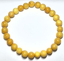 8mm Authentic Baltic Egg Yolk Amber Beads Bracelet JY3817