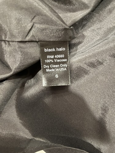 Vestido Negro Halo Pluma Un Hombro Fiesta Cóctel Forrado Negro Talla 6 - Imagen 7 de 14