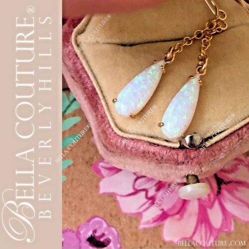 NEW BC® 14K YELLOW GOLD DAINTY OPAL VICTORIAN ROLO CHAIN CHARM PENDANT BRACELET - Picture 16 of 24