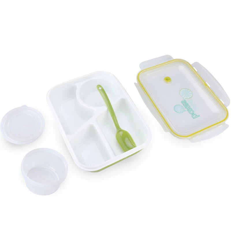 Microwave Safe Bento Box with Spoon and Bowl for Lunch Picnics