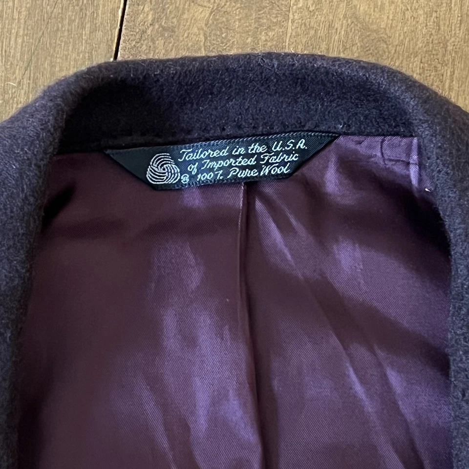 Abrigo Chaqueta Blazer Deportivo de Lana Cachemira Para Hombres Saks Fifth Ave De Colección EE. UU. Ciruela Talla 42 Foto 3 de 4