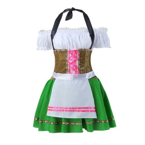 Oktoberfest Damen Kostüm Kleid Dirndl Traditionelles deutsches Bierfest - Bild 4 von 8