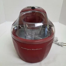 Nostalgia 1.5 Qt Electric Frozen Yogurt Sorbet Ice Cream Gelato Maker Retro Red