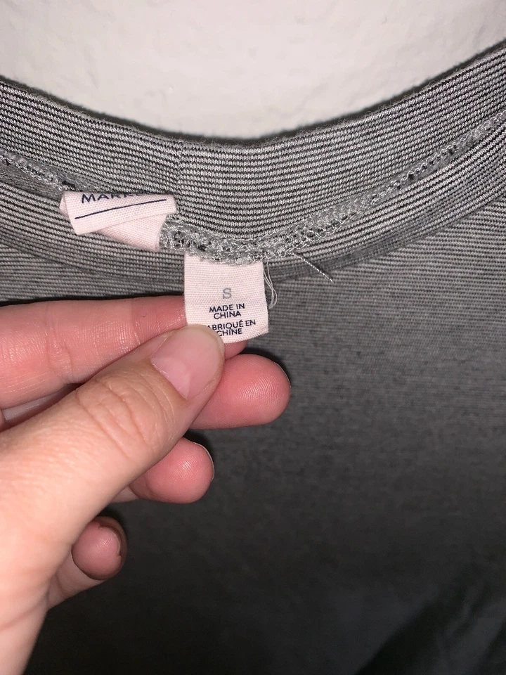 Top Melrose & Market Manga Larga Talla S Negro Blanco Rayas Alto Bajo Foto 4 de 4