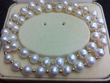 Genuine 8-9mm Natural White Freshwater Cultured Pearl Necklace 16-28"