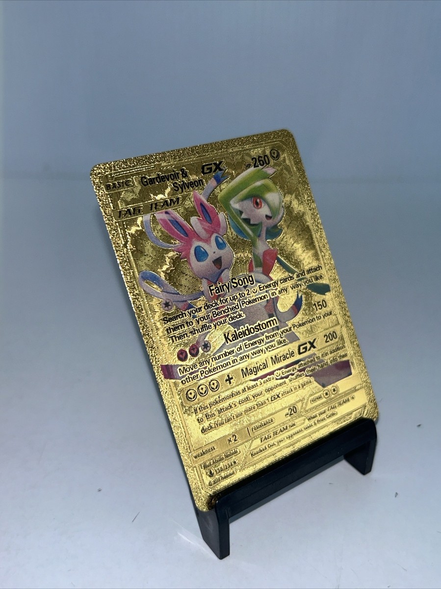 Gardevoir & Sylveon GX Gold Toned Foil Pokemon Card Fan Art