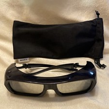 NEW SONY 3D Glasses TDG-BR250 Black HU099FS w Dust Jacket Drawstring Case