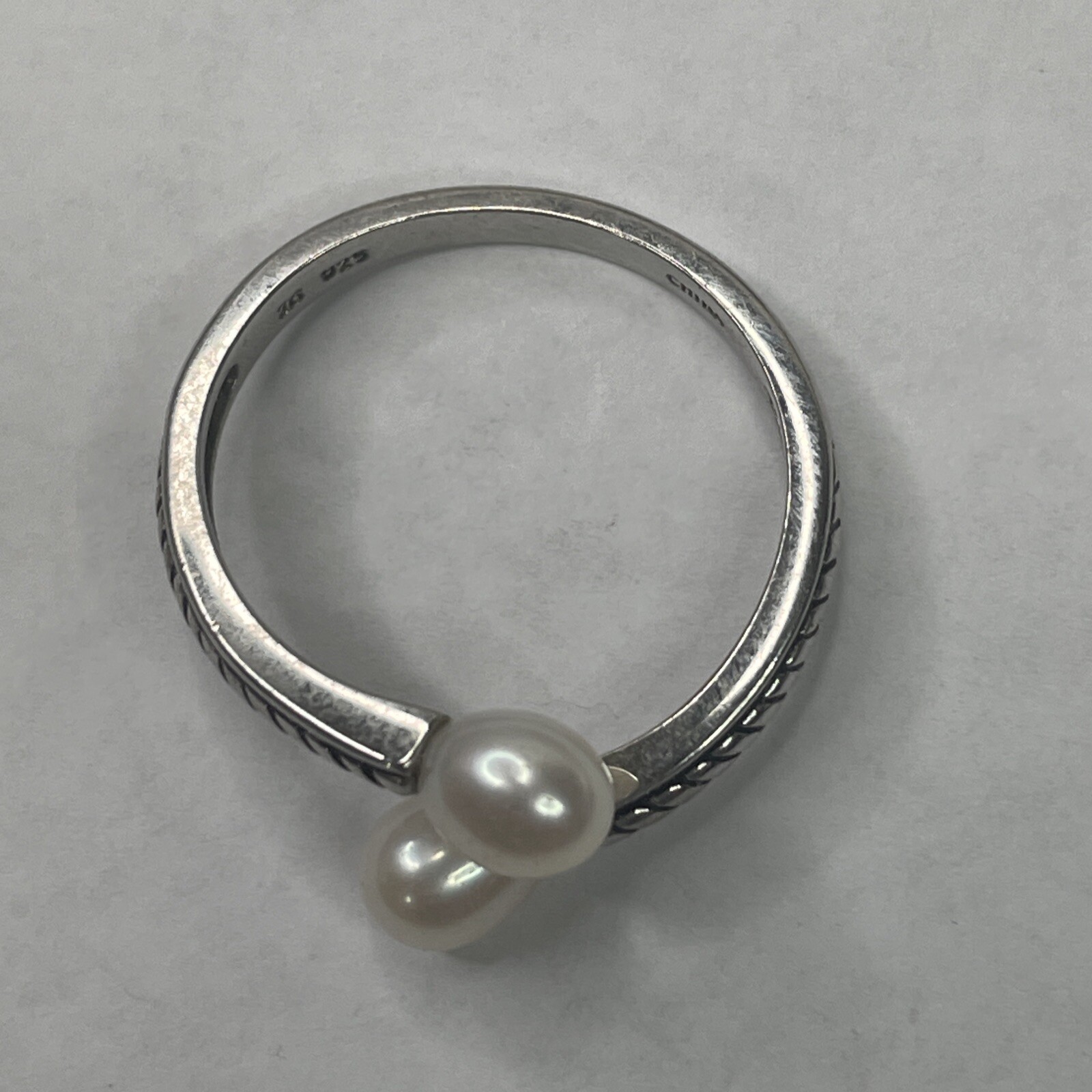 Hanora Solid Sterling Pearl Ring Sz. 10 - image 2