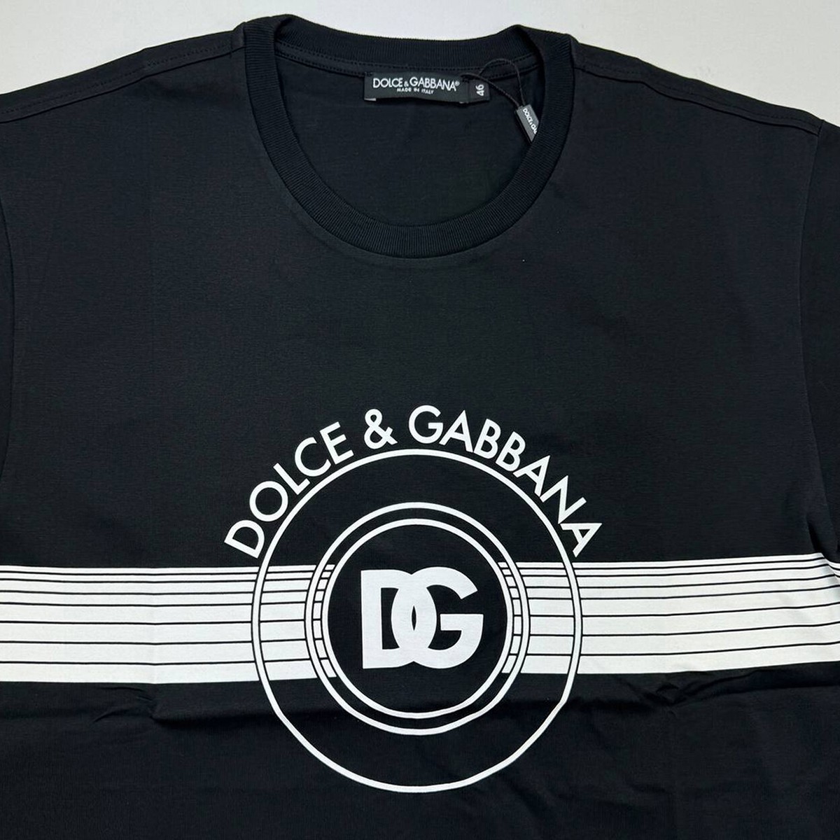 Dolce & Gabbana Interlock Logo Prin Men's T-Shirt Black | eBay