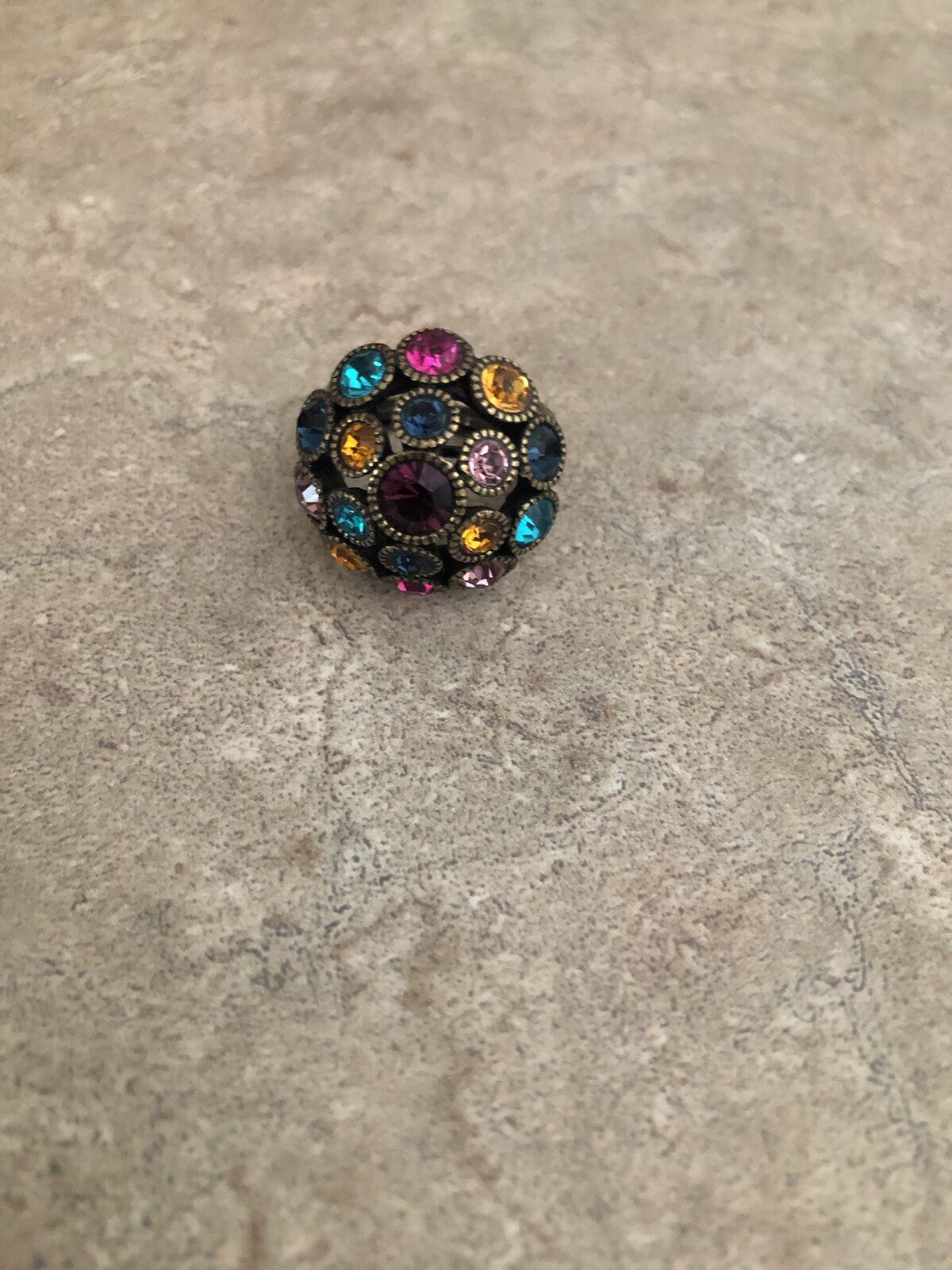 Avon Multi Colored Stone Ring Size 7 - image 1