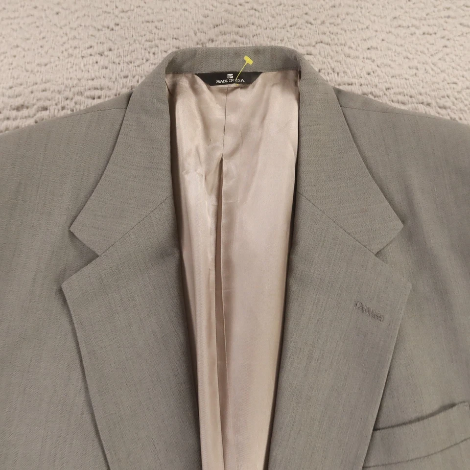VINTAGE Hopsack Jacket XL XLT Gray Heather 100% Wool Blazer Sport Coat 46L - Image 2 of 4