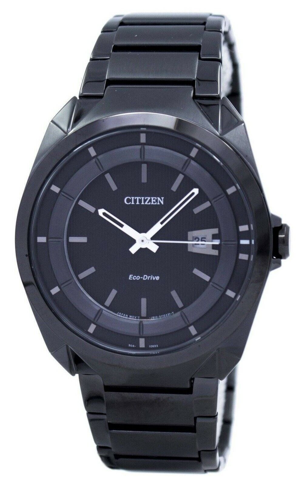 Citizen EcoDrive Mens Watch 50M AW1015-53E Black IP Stainless Steel UK  Seller