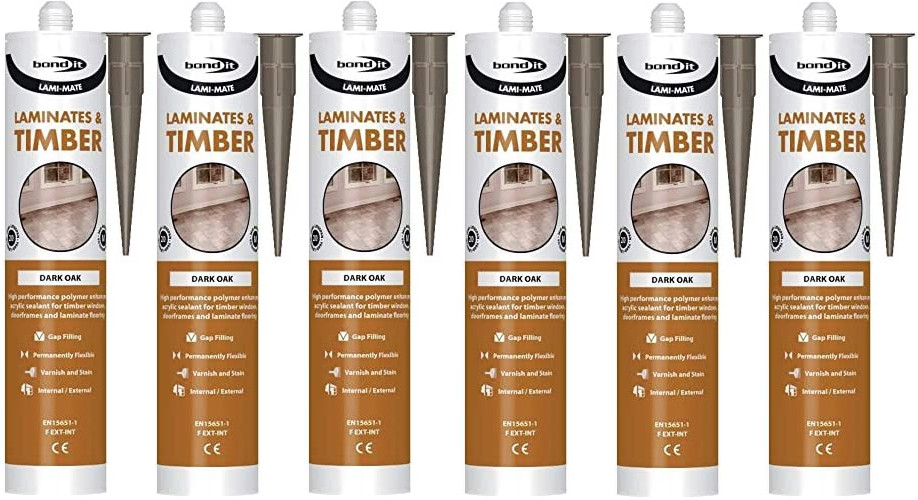 Bond It Lami Mate Flexible Sealant Gap Filler Dark Oak - Pack of 6