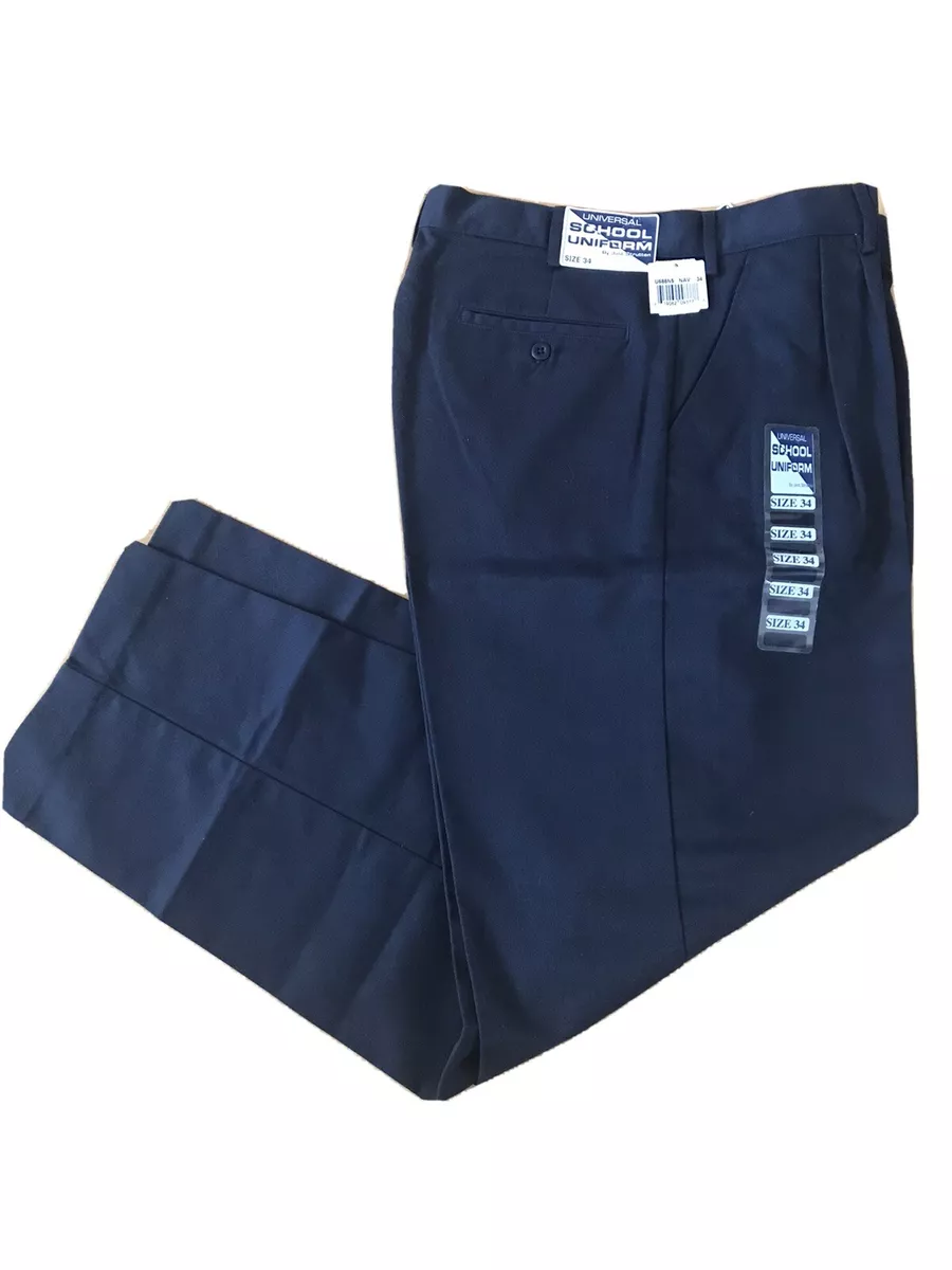 Universal School Uniform Pants By Just Strutten Mens 34 Navy Flat Front