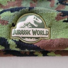 Jurassic World Beanie Green Camouflage Pom Pom Toddler Size 2T-5T Jurassic Park