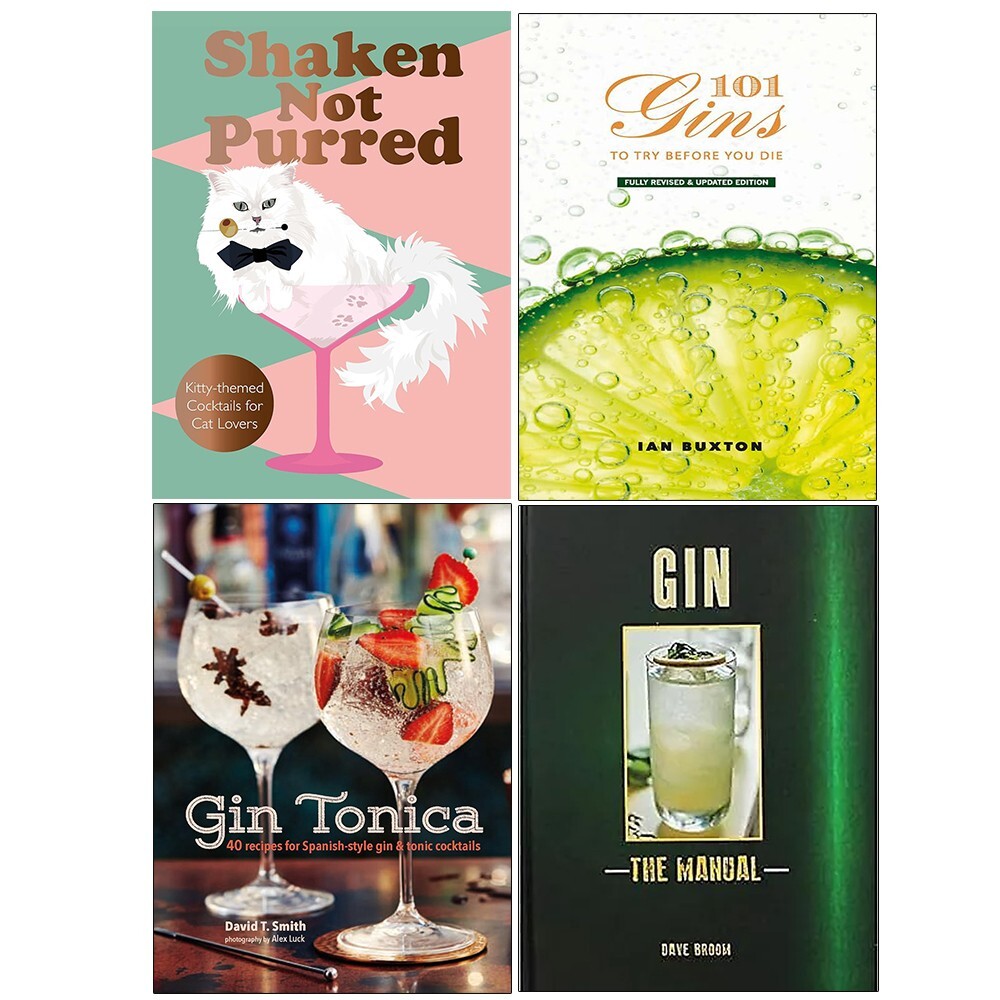 Gin Manual,101 Gins To Try Before,Gin Tonica, Shaken Not Purred 4 Books Set