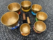 Handmade Chakra Healing Tibetan Singing Bowl Set of-7 Hand Hammered Meditation