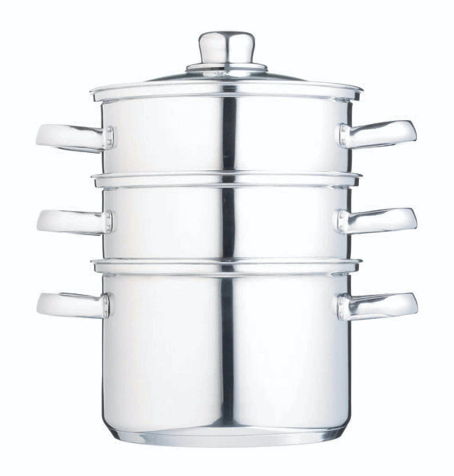 KitchenCraft Stainless Steel Three Tier 18cm Steamer