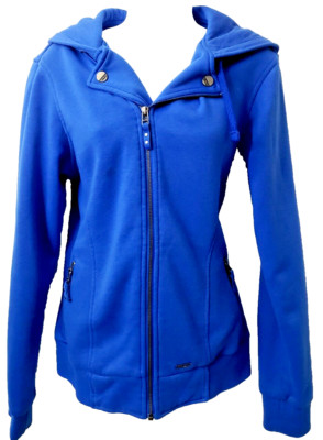 Sims Snowboarding Moto Hoodie L Women Blue Full Zip Logo Sweatshirt POCKETS Ski