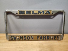 Vintage Swanson Fahrney Metal License Plate Frame Selma California 1960s Vintage Swanson Fahrney Metal License Plate Frame Selma California 1960s