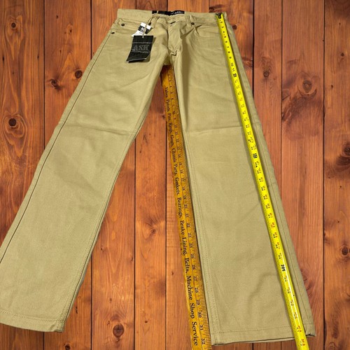 NWT Mens 32x33 Ramie/Cotton Khaki Straight Leg Denim Ask Jeans Y2K - Picture 2 of 7