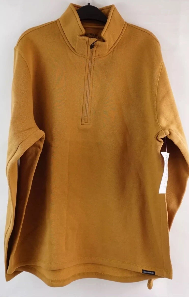 Buckhorn River 1/4 Zip Long Sleeve Mock Neck Pullover Fleece Made In Pakistan