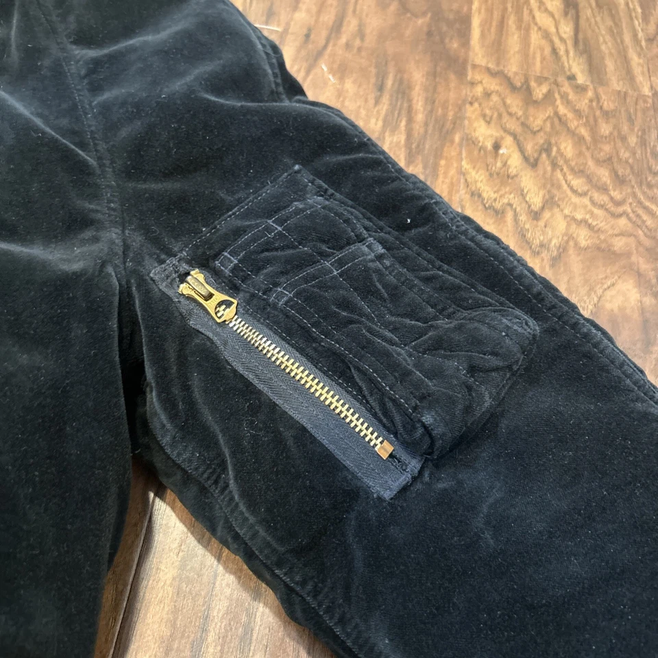 Ralph Lauren Denim & Supply Terciopelo Negro Chaqueta Parka Abrigo Plumón Piel Sintética Foto 2 de 4