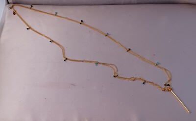 Jhashi Kelsey Drop/Lilu Set Rose Coldtone Chains 2pc Necklaces