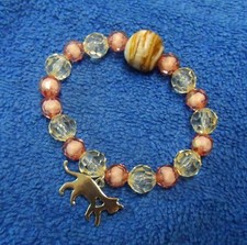Handmade Bracelet with Cat Charm