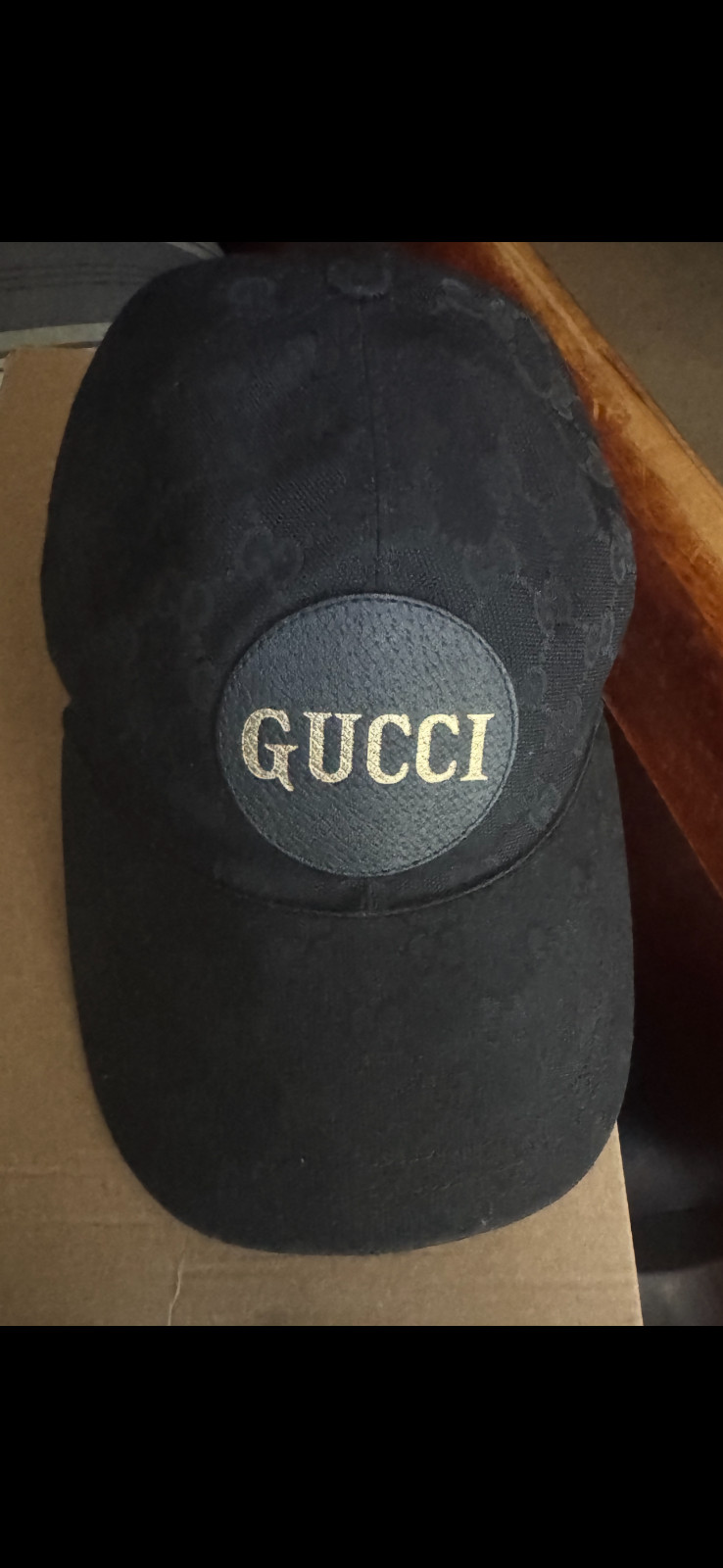 Authentic Gucci Black Monogram Baseball Cap size … - image 1