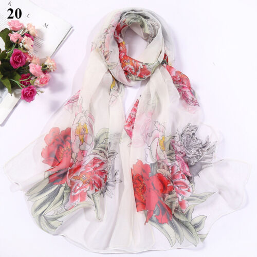 Long Soft Chiffon Scarf Plain Sheer Wrap Shawl Womens Large Stole Neck Scarves♧ - Picture 59 of 93