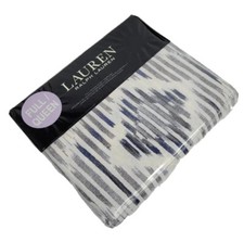 Ralph Lauren 3 Pieces Full Queen Duvet Cover Set Austin Diamond Grey Blue 350