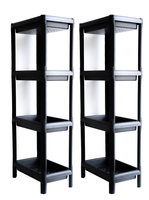 2X Haushaltsregal Steckregal Badregal KüChenregal Schmal Anthrazit 4 BöDen