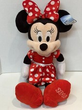 Disney Minnie Mouse Plush 2016 Red White Polka Dot Dress 20'' Tall