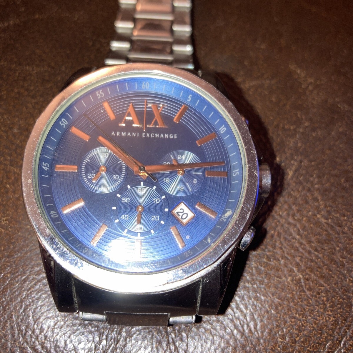 Armani Exchange AX2085 Mens Chronograph Stainless Steel,Blue Dial