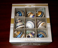 new shiny brite glass christmas ornaments 9ct christopher radko bells  balls
