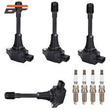 4PCS New Ignition Coil & Spark Plug For 2008-2015 Nissan Rogue L4 2.5L UF549 US