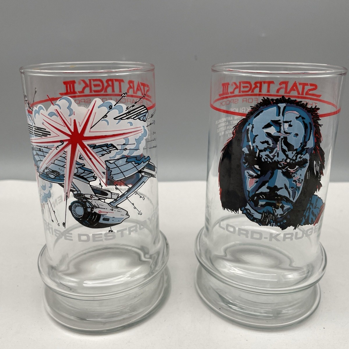 Pair of Star Trek III The Search for Spock 1984 Taco Bell Glasses