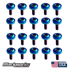 20 TITANIUM BURNT FENDER ENGINE HEADLIGHT BUMPER DRESS UP BOLT TORX SCREW M6X1.0